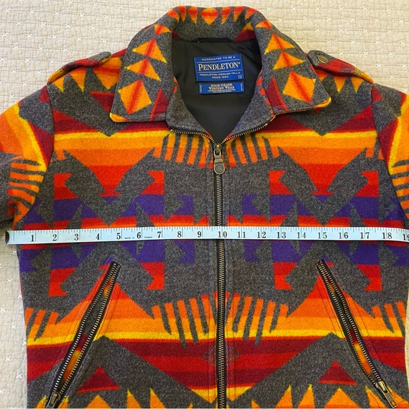 Pendleton Wool Jacket with Red and Orange Accents - Picture 6 of 9